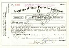 Proprietors of Boston Pier or the Long Wharf - Stock Certificate - Shipping Stoc picture