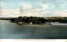 Goat Island, Lake Chargoggagoggmanchauggagoggagungamaugg, Webster, Postcard picture