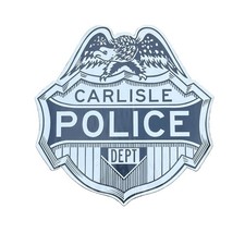 Vintage Carlisle PA Police Dept 17” Reflective 3M Scotchlite Decal Sticker picture