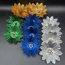 14 Vintage Christmas Foil Light Reflectors Lot Star Multi Color Japan MCM 4