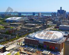 Aerial Downtown Detroit Comerica Park Ford Field Little Caesars Arena 8x10 Photo picture