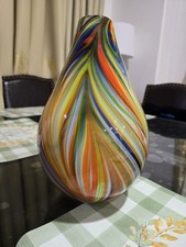 VINTAGE LATE 1960'S EARLY 1970'S ITALIAN MURANO LARGE CASED GLASS VASE picture