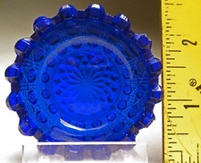 Lacy Daisy by Westmoreland Open Salt Cellar #909 Cobalt Blue Glass Glossy picture
