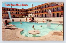 Postcard California Sonora CA Towne House Motel Pool 1960s Unposted Chrome picture