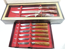 Regent Sheffield English Stainless Bakelite 9 Piece Carving/Steak Knife Set picture