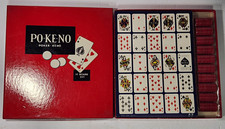 Vintage PO-KE-NO Game Set 12 Boards Chips Poker Keno US Cards Complete OpenBox picture
