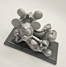 Disney Mickey Mouse Perpetual Desk tape dispenser silver tone Figurine VTG picture