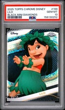 2025 TOPPS CHROME DISNEY BLACK MINI DIAMONDS #199 LILO /10 LILO & STITCH PSA 10 picture
