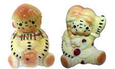 Vintage 1940's and 50's Raggedy Ann & Andy Ceramic Salt and Pepper Shakers 4.5
