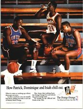 Minute Maid NBA Patrick Ewing Isiah Thomas Dominique Wilkins 1989 VTG Print Ad picture
