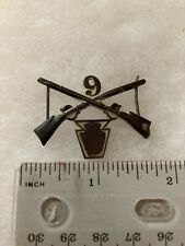 Authentic WWI US Army 9th Infantry Regiment Pennsylvania Officer Collar Insignia picture