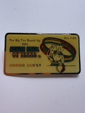 Vintage State Fair Of Texas 1993 Honor Guest Pin Big Tex Round Up Collectible picture