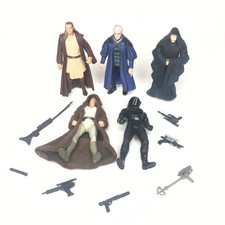 Star Wars Action Figure 3.75” Lot of 5 & Weapons Late 1990's Hasbro Vintage picture