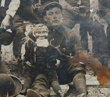 Two Very RARE Antique Ventriloquist Puppet Dummy Doll Group Photo 1890s - 1910s picture