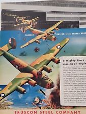 1942 Truscon Steel Fortune WW2 Print Ad War Planes Republic Steel Bombs ARMY picture