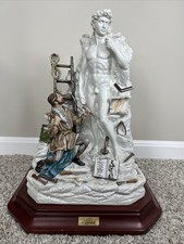 18” Germano Cortese Capodimonte Michelangelo Sculpting DAVID Ltd Ed Porcelain picture