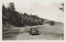 HIGHWAY ALONG MT HOOD CANAL REAL PHOTO POSTCARD PORTLAND OR OREGON 1950s RPPC picture