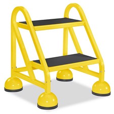 Pack of 1 Rolling Step Ladder - 2 Steps, Yellow picture