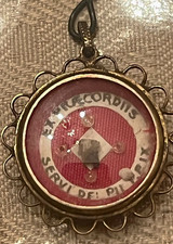 Antique 19th C. Catholic Reliquary Theca Locket - Pope Pius IX - Red Wax Seal⁠ picture