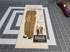 1955 Haggar Slacks PRINT AD Shanghai Weave Dress Pants, (Robin Roberts Phillies) picture