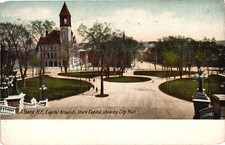 1915 Albany New York Capitol Grounds City Hall Posted NY Vintage Postcard picture
