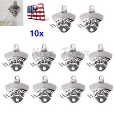 10 pcs Stainless Steel silver Wall Mount Beer soda Bottle Opener with Screws US picture