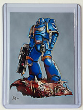Space Marine Limited Edition Artist Signed “Warhammer 40000” Trading Card 4/10 picture
