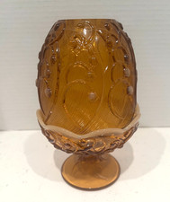 VTG FENTON LILY OF THE VALLEY FAIRY AMBER CAMEO OPALESCENT, EXCELLENT 8