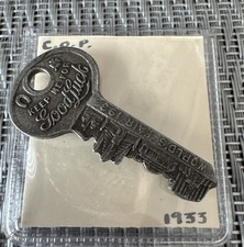 Vintage 1933 Chicago World's Fair Master Lock Souvenir Keep Me For Good Luck KEY picture