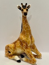 Vintage Italian Ceramic Seated Giraffe Sculpture 17