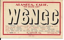 QSL 1937 Alameda CA   radio  card picture