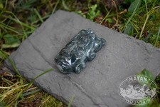 MAYAN BURIAL MASK JAGUAR WARRIOR MAYA FACE JADEITE JADE NECKLACE PENDANT picture