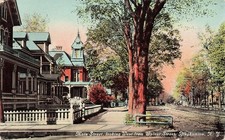 Binghamton NY Main Street Walnut Street Victorian Houses c1912 Postcard 100626 picture