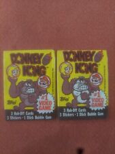 DONKEY KONG - Video Game - 1982 Topps (2) Unopened Trading Card Wax Packs picture