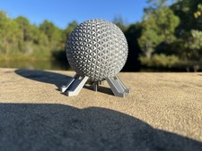 3D Spaceship Earth Disney Epcot Ball Figurine, Ornament Accessory - Silver/Grey picture