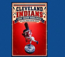  Cleveland Indians Bobblehead Chief Wahoo 1975 Style Mascot Batting Nodder picture