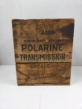 Antique Standard Oil Polarine Transmission Grease Wooden Crate picture