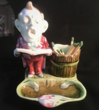 Antique Austrian Majolica Bohemian Match Holder Striker Collectors Piece c.1870s picture