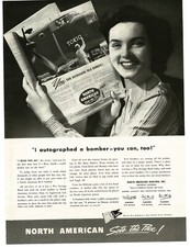 1943 North American autograph a B-25 Mitchell Bomber Betty Smith WWII Print Ad picture