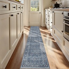 OPPODREAM Vintage Blue Area Rugs 2x12, Washable Rug for Living Room Rectangular picture