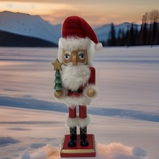Ashland Peppermint Lane Santa Nutcracker Christmas Decor Wooden 10” Figure 2020 picture