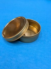 Round Steel Gold Colored Screw Top Tin Empty- 4 Oz- Case qty 72 tins  picture