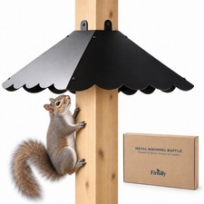17 Inch Wavy Edge Metal Squirrel Baffle for 4x4 Posts, Black picture