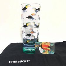 2Pcs Starbucks Cup Plastic Acrylic Toucan 2017 Mini Card Toucan Limited Thailand picture