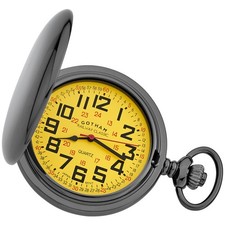 Gotham Men's Gunmetal Military Dial Hunter Quartz Pocket Watch # GWC15044BY picture