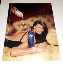Skyy Vodka #53 Dirty Martini 2003 Mint Print Ad Poster Sexy Lady on Couch picture