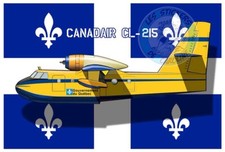 CANADAIR CL-215 PROVINCE OF QUEBEC FLAG QUEBEC FIREFIGHTERS PE123 STICKER picture