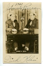 Jimmie & Dick, WEEI Radio, Jimmie Pierson & Dick Klasi, Signed, Vintage RPPC picture