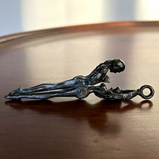 Vintage 1960s Roach Clip Naughty Naked Lovers Bronze picture