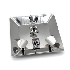 Rolls Royce Silver Square Cigar Ashtray Luxury Smoking Tray Bar Desk Decor picture